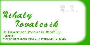 mihaly kovalcsik business card